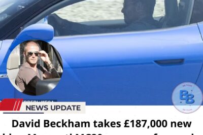 David Beckham takes £187,000 new blue Maserati MC20 supercar for a spin at Modena Autodrome in Italy