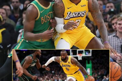 VIDEO: Social Media Detectives Think They Know Why Lakers Superstar LeBron James Hugged Every NBA All-Star Except Jaylen Brown Before Opting Out Of The Main Event!
