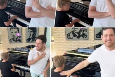 Michael Bublé walked through the door, expecting an ordinary day—until he heard the soft, familiar melody of “I’ll Never Not Love You” floating from the piano. To his shock, it was his 9-year-old son, Noah, playing it flawlessly, a surprise he’d been secretly preparing. Michael froze, overwhelmed, tears welling as he watched his son pour heart and soul into every note. Unable to resist, he joined in, voice trembling with emotion. Later, he’d say, “There’s more talent in those little fingers than I’ve ever had.” The heartfelt moment quickly stole hearts around the world
