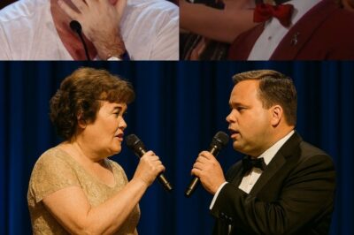 Fifteen years after capturing hearts around the globe, Paul Potts and Susan Boyle reunited for a duet that stopped time. Their voices—rich, raw, and reverent—wove together like a prayer, echoing through the hall with a power that left everyone breathless. Dubbed the “Duet of the Decade,” the performance drew an unexpected witness: Simon Cowell. He slipped into the rehearsal quietly, and for once, the sharp-tongued judge had nothing to say—just silent tears glistening in the dim light. Even Andrea Bocelli praised it as “a masterclass in sacred music.” This wasn’t just a performance; it was a moment that reminded the world why we believe in music
