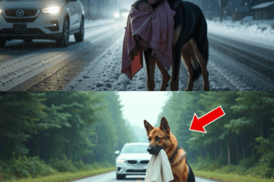 The Dog Carrying A Baby, Sat On The Road To Stop A Car, The Truth Behind It Is Shocking!