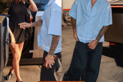 Pregnant Hailey Bieber Wears Flirty LBD as Justin Wears Beanie and Baggy Jeans for Beverly Hills Date Night