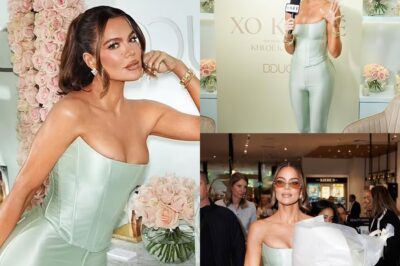 Khloe Kardashian almost suffers a nip slip while spilling out of painful-looking corset top in Germany