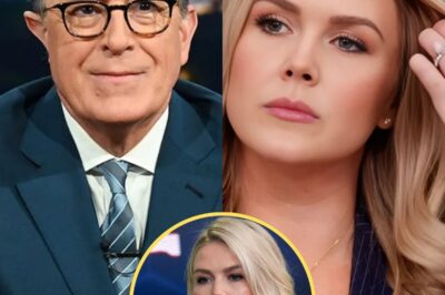 Dramatic Encounter: Karoline Leavitt Takes Over Stephen Colbert’s Stage in Intense Clash—Audience Stunned, Segment Abruptly Ended, Making TV History!