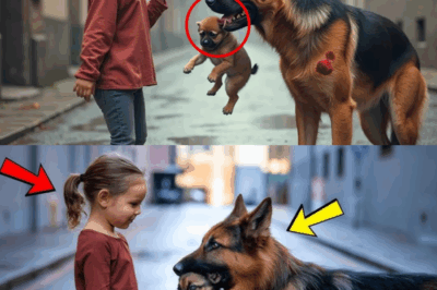 The German Shepherd Handed Her Puppy To A Little Girl And Cried, Then Did Something Unbelievable…