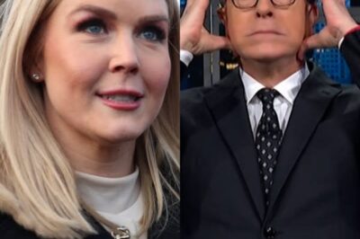 SHOCKING SHOWDOWN: Karoline Leavitt Hijacks Stephen Colbert’s Stage in Fiery Clash—Audience Gasped, Segment Cut Short, and TV History Made! Colbert Left Speechless as Leavitt Turns Comedy Interview into Cultural Confrontation—The Moment That Exposed a Deeper Divide in America’s Media Was This the Night Late-Night TV Lost Control? The Mic-Drop That Left the Studio Silent and the Internet Exploding! 🫨👇