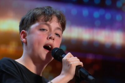 A 12-year-old begins with a beautiful song and then surprises everyone with an incredible power display.