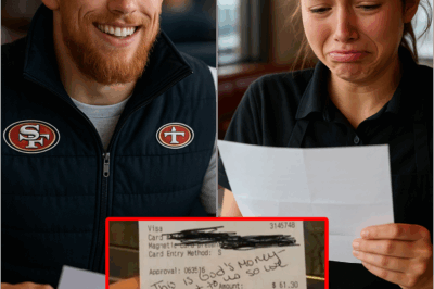 She Didn’t Know Her Customer Was George Kittle — But What the NFL Star Left on the Receipt Made the 19-Year-Old Waitress Break Down in Tears and Changed Her Future Forever.