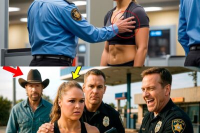 SHOCKING INCIDENT AT DESERT GAS STATION AS COP PULLS GUN ON RONDA ROUSEY, DEMANDS SHE STRIP ON CAMERA, NOT KNOWING CHUCK NORRIS WAS APPROACHING TO STOP A POTENTIAL TRAGEDY—THE TENSE STANDOFF CAUGHT ON VIDEO EXPOSES THE ABUSE OF POWER, THE DEADLY ARROGANCE OF BADGES, AND HOW TWO LEGENDS OF MARTIAL ARTS STOOD UP AGAINST PREDATORY AUTHORITY IN A MOMENT THAT FROZE AN ENTIRE TOWN AND SPARKED A GLOBAL DEBATE ON POLICE BRUTALITY, CIVIL RIGHTS, AND THE UNBREAKABLE HUMAN SPIRIT—A DRAMATIC SHOWDOWN OF FEAR, POWER, AND UNYIELDING COURAGE YOU NEED TO READ TO BELIEVE.